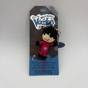 Watchover Voodoo Taurus Zodiac String Doll Keychain Pink Star Charm Ref 196 NEW